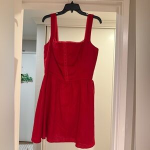 Reformation Sheri fit and flare in cherry